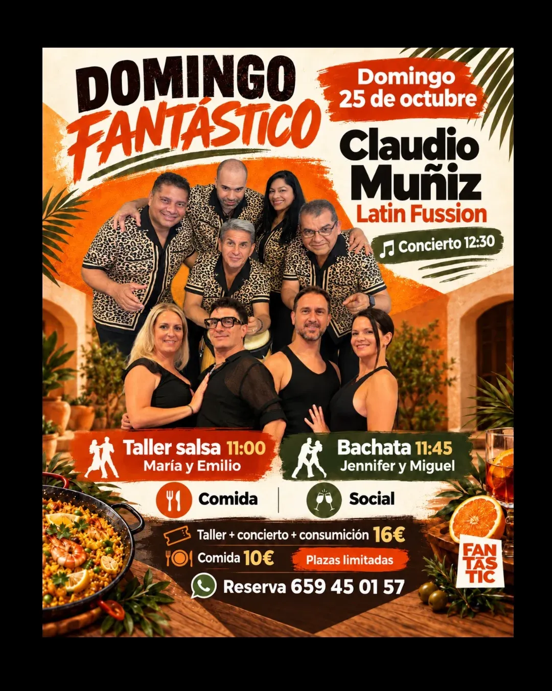 Matinal Salsa&Bachata – Concierto Claudio Muñiz Latin Fussion + Talleres