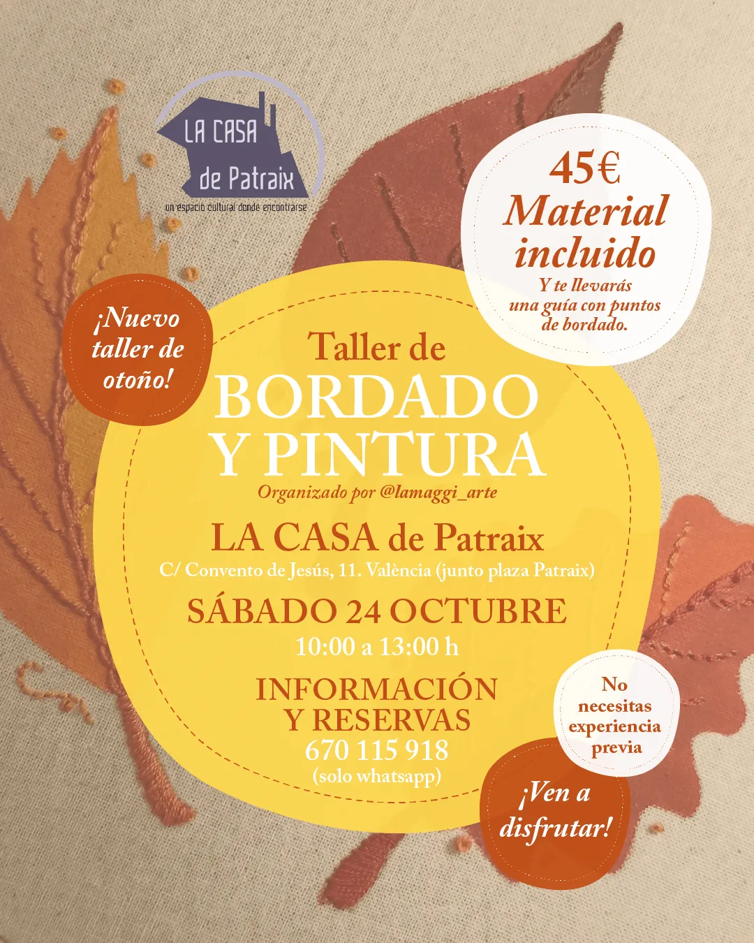 Taller de BORDADO Y PINTURA